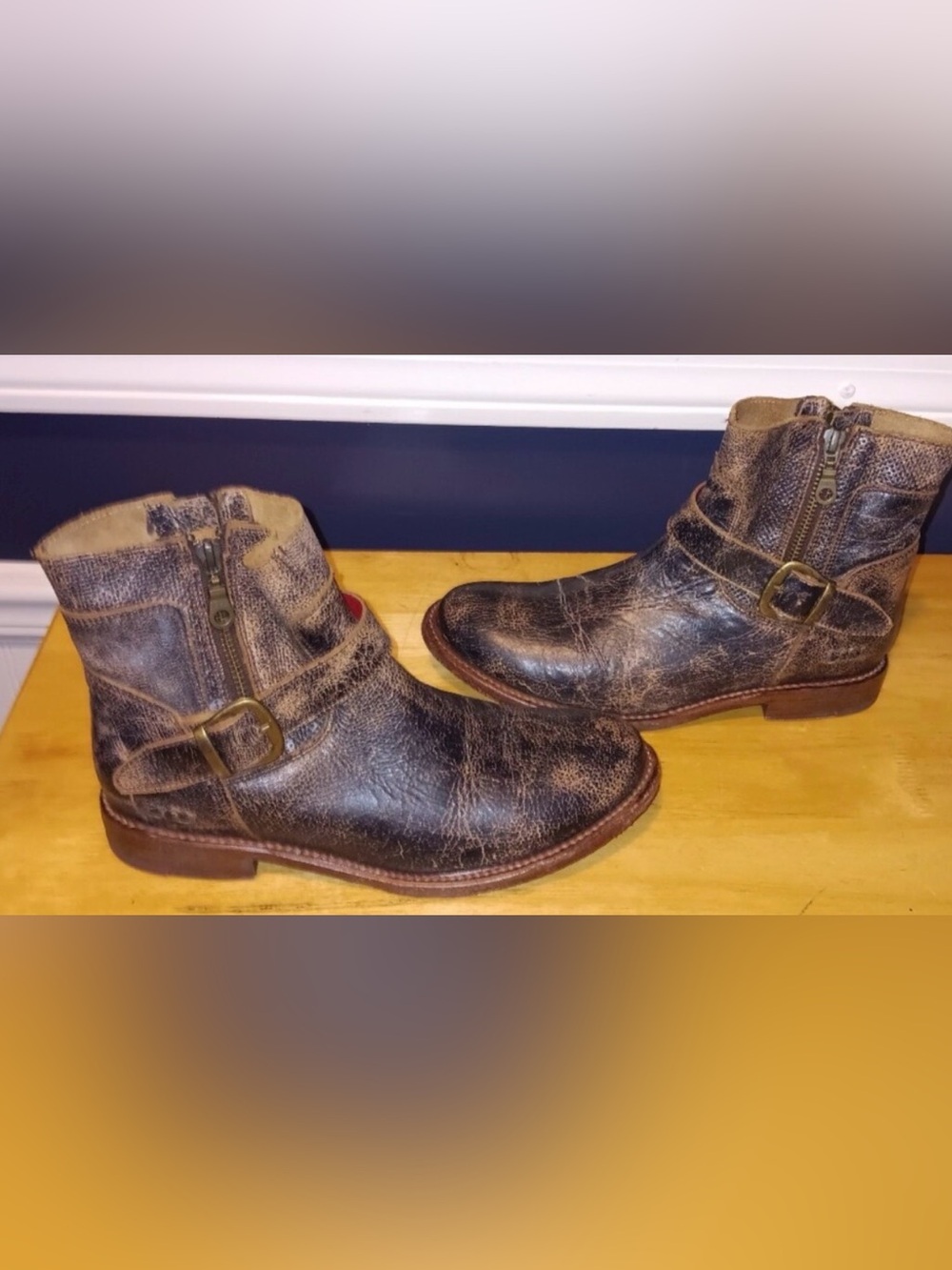 Bed Stu Becca Leather Harness Ankle Boots Womens size 9